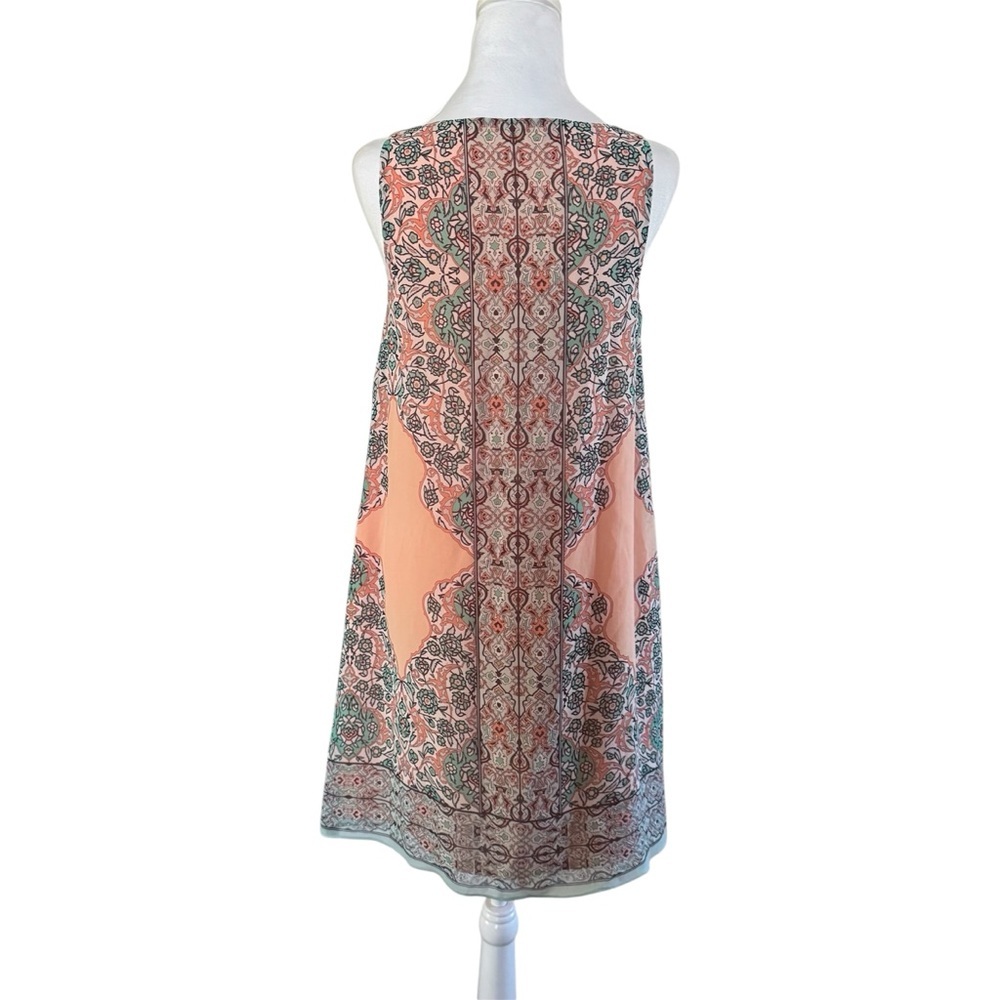 Max Studio Scarf Print Sleeveless Shift Dress XS Lined Chiffon - Picture 5 of 10